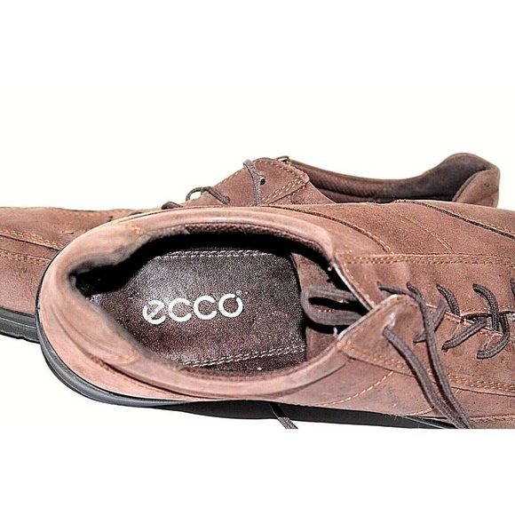 ECCO Shoes Womens 39 Lightweight Brown Leather Euro Walking Sneaker Lace up - Picture 7 of 7